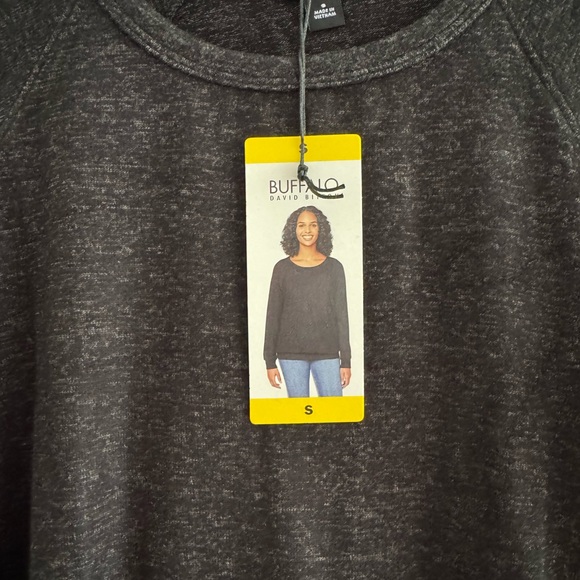 Buffalo David Bitton Womens Cozy Top Heathered Black NEW Small - Picture 4 of 5